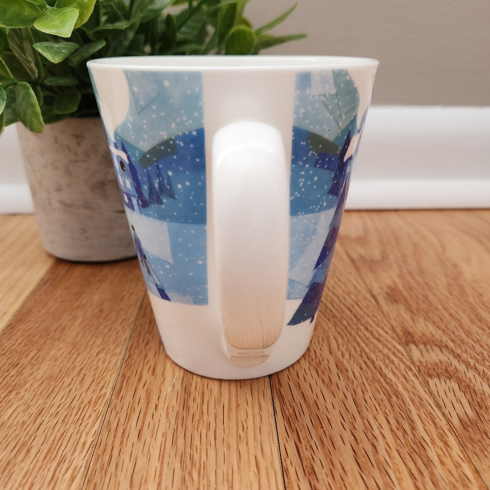 The Second Cup Coffee Co. Winter Scene, Blue & White Mug - Picture 3 of 8